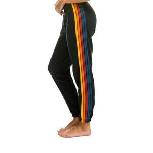Aviator Nation 5 Stripe Sweatpants Size XL in Charcoal Gray NWT